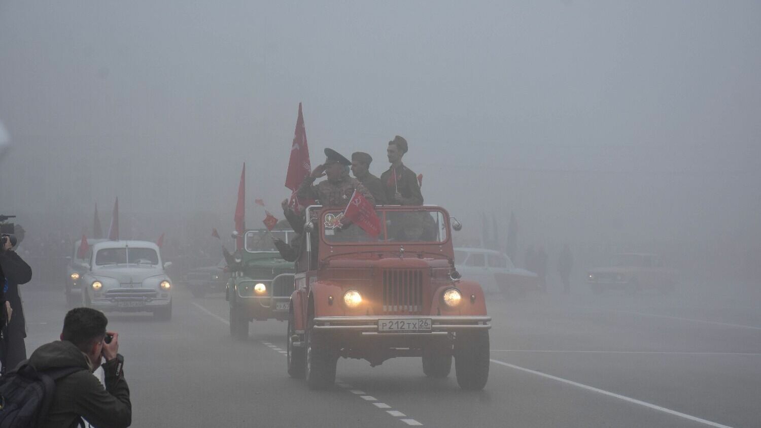 Парад 78-й годовщины Победы в Ставрополе прошел в тумане133
