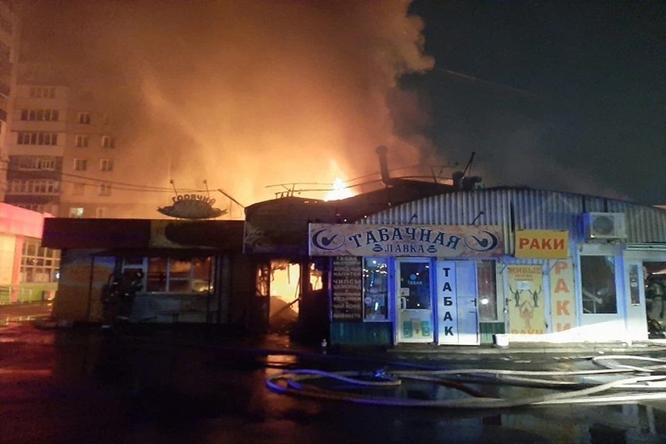 Крупный пожар тушат на юге краевого центра.