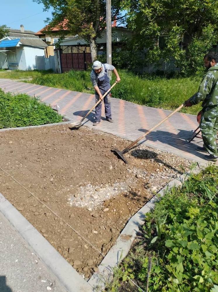 В Кировском округе благоустраивают территории рядом с городской аллеей