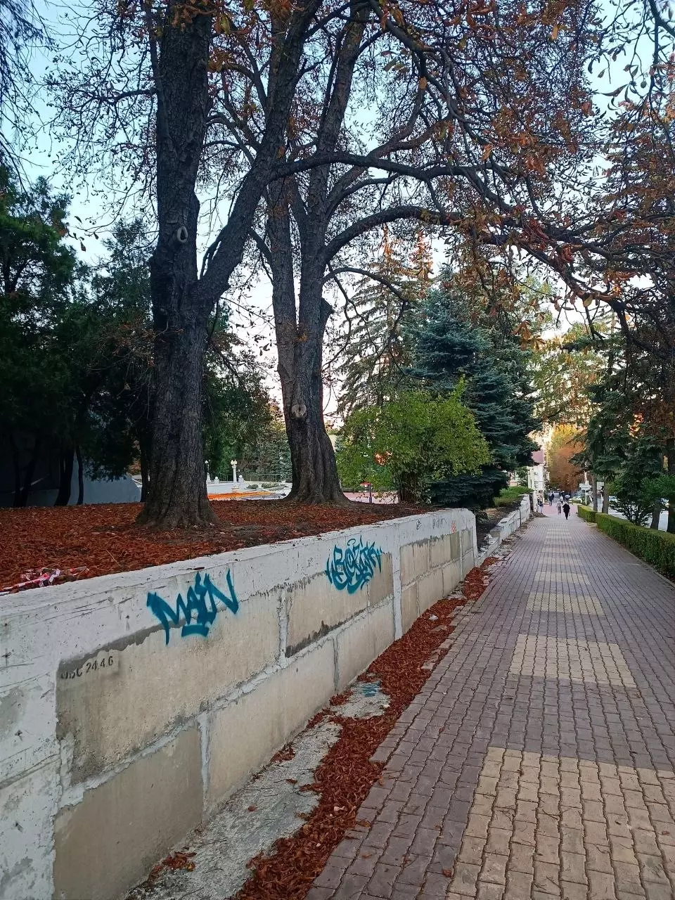 Вандалы изрисовали подпорную стену Крепостной горы в Ставрополе0
