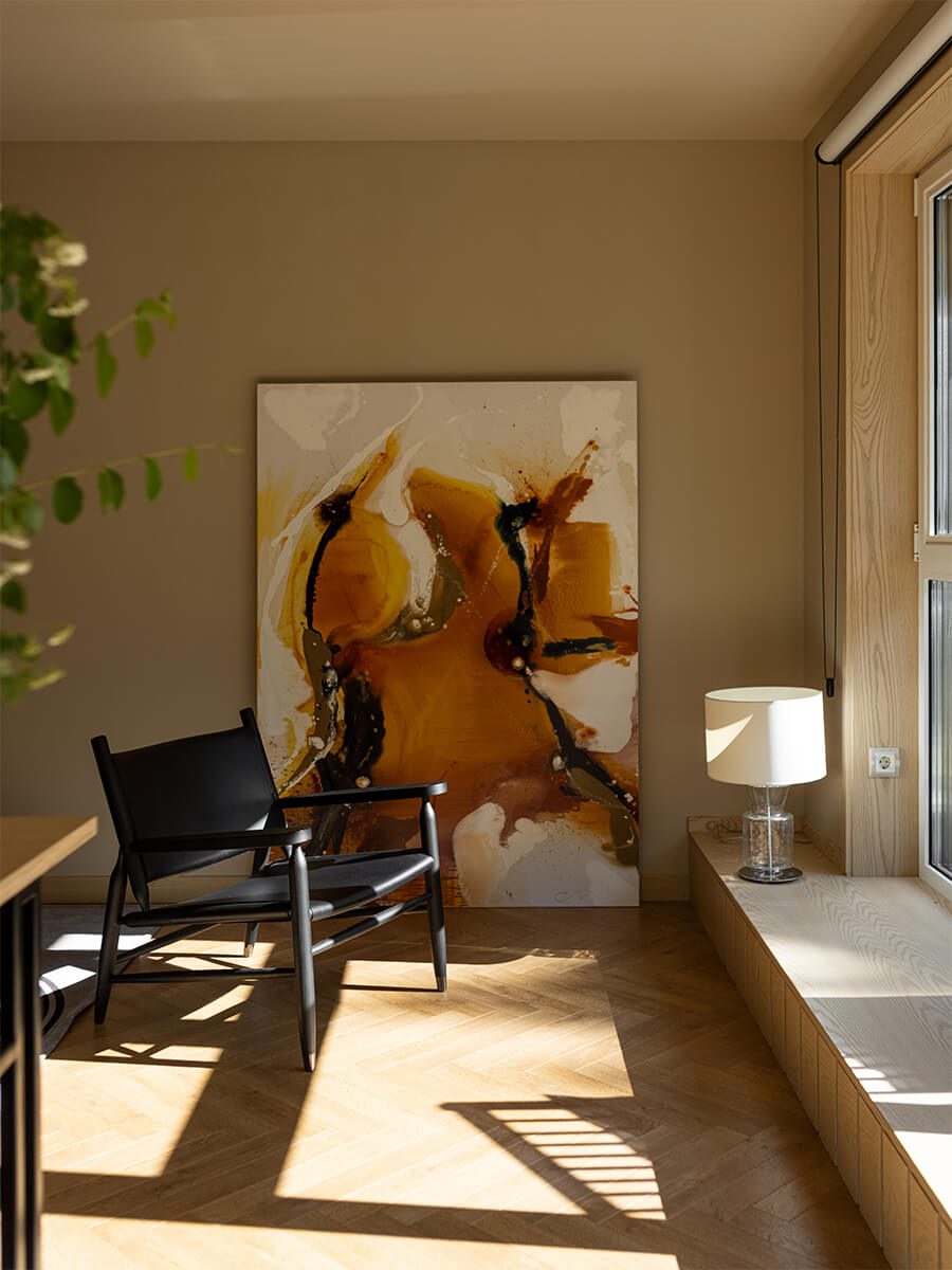 Современное искусство и яркие акценты в интерьере квартиры с террасой — проект Елены Ерашевич