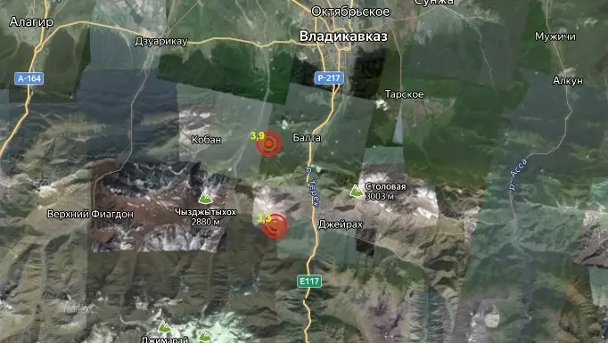 Два землетрясения зафиксировали в Северной Осетии0