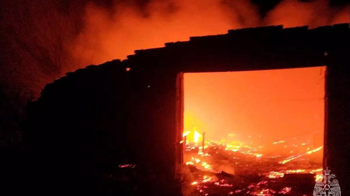 Крупный пожар произошел на ставропольской ферме — погибли животные0