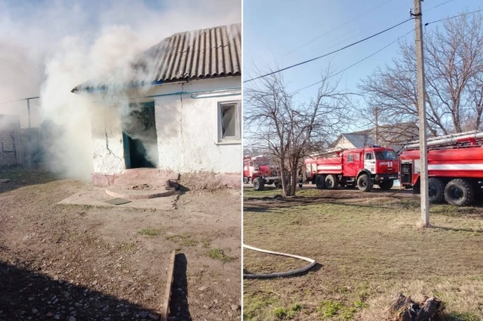 Ставропольские пожарные потушили огонь в частном доме0