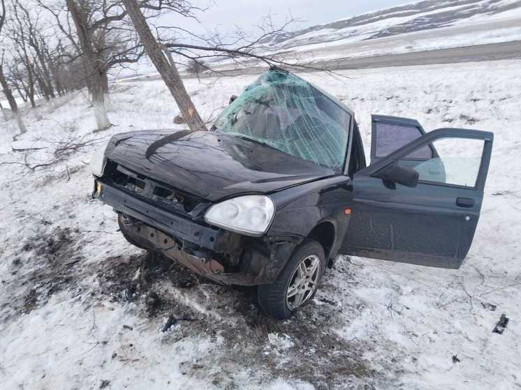 Водитель на Ставрополье разогнался и разбился о дерево