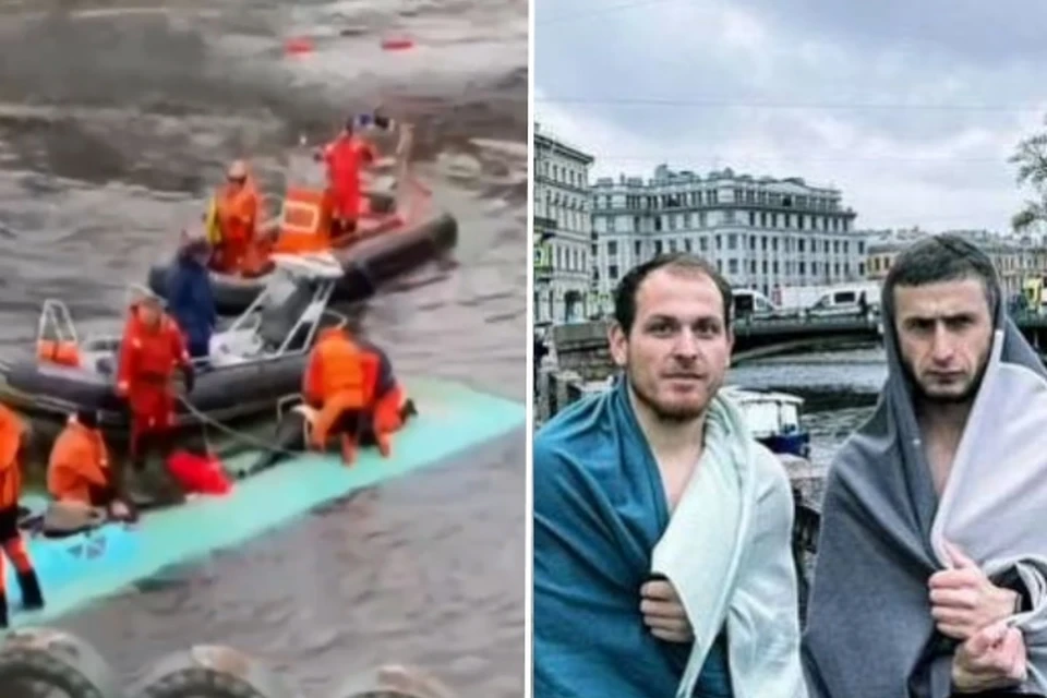 Дагестанцы спасали людей из упавшего в реку автобуса в Петербурге0