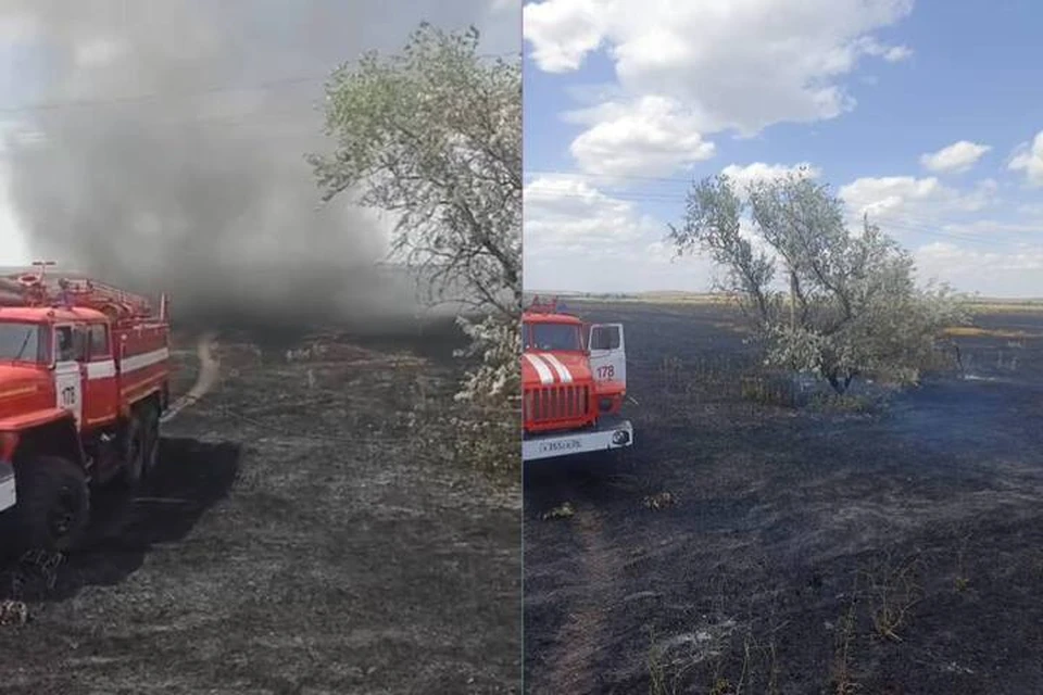 Более 50 гектаров урожая сгорело на Ставрополье 25 июня0