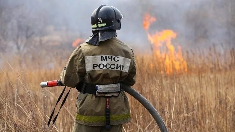 Пшеничные поля загорелись в Георгиевском округе