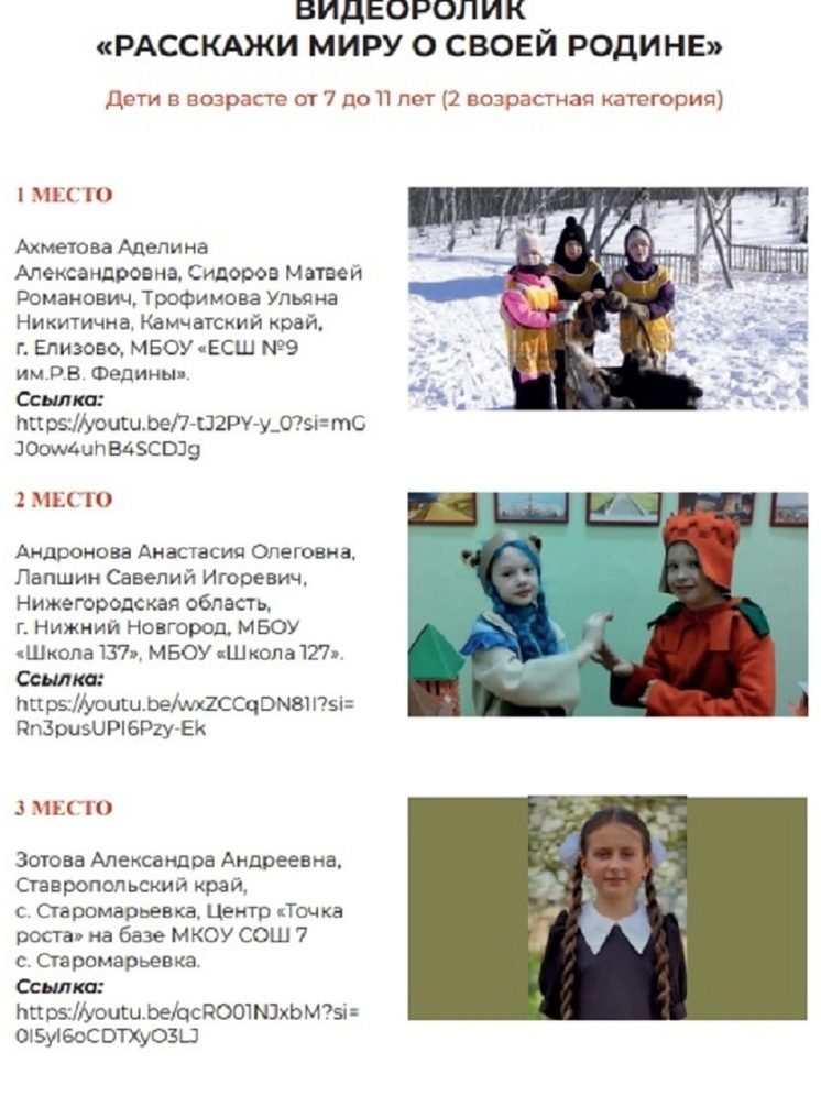 Трех юных участников со Ставрополья отметили в рамках VI Международного конкурса