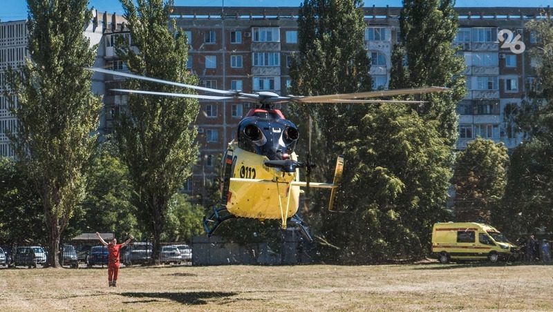 Санавиация доставила мотоциклиста с тяжёлыми травмами в больницу Ставрополя