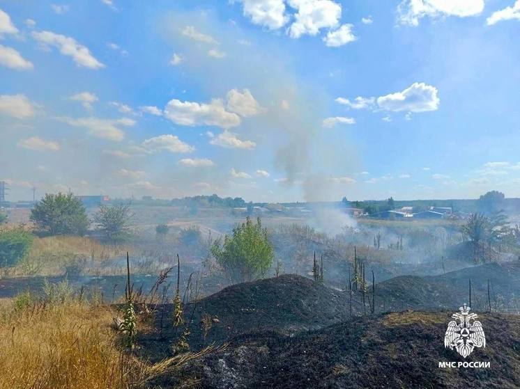 В Шпаковском округе огнеборцы тушат крупный пожар