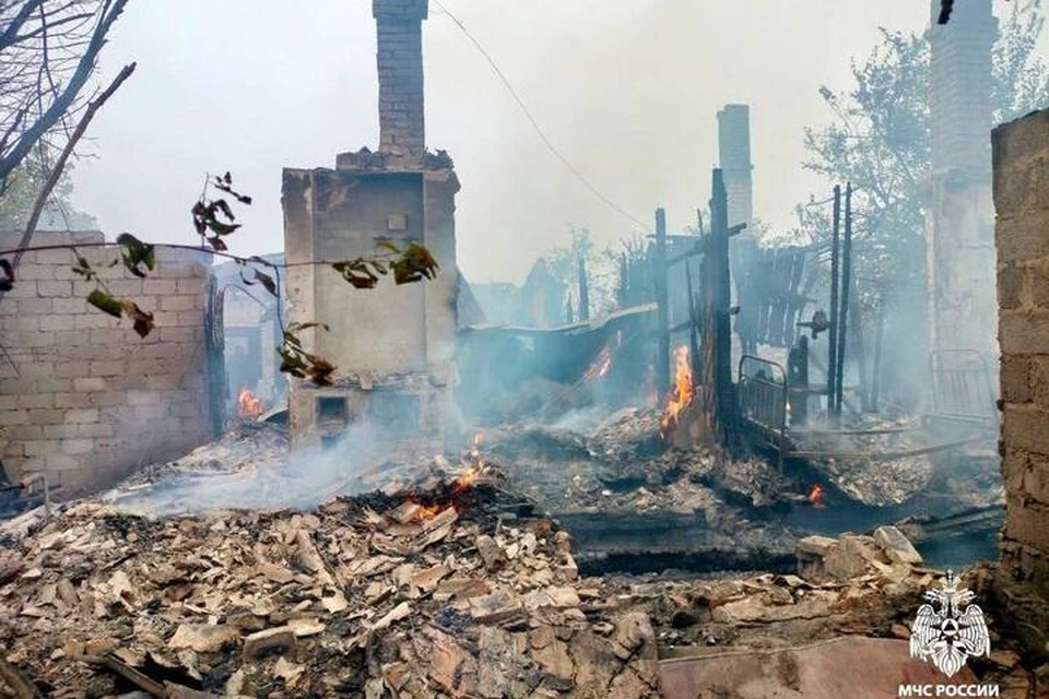 Многоквартирный дом сгорел в Минераловодском округе Ставрополья0