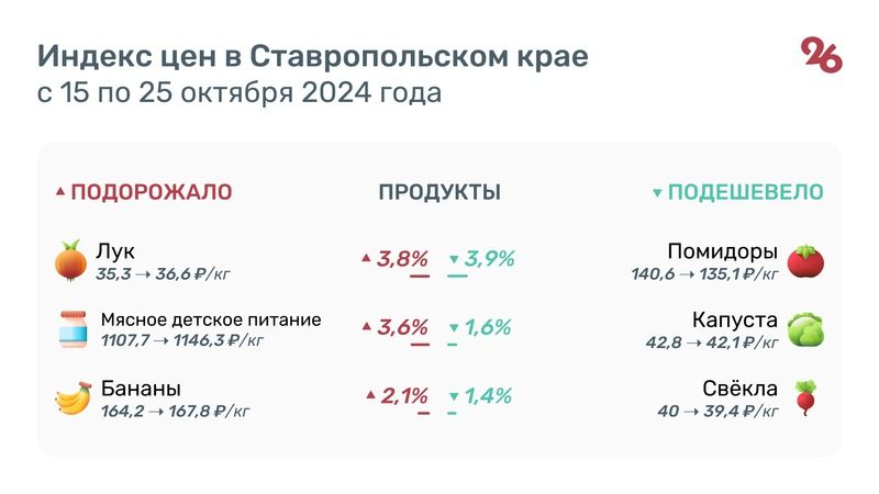 Лук, детское питание и стиральный порошок выросли в цене на Ставрополье