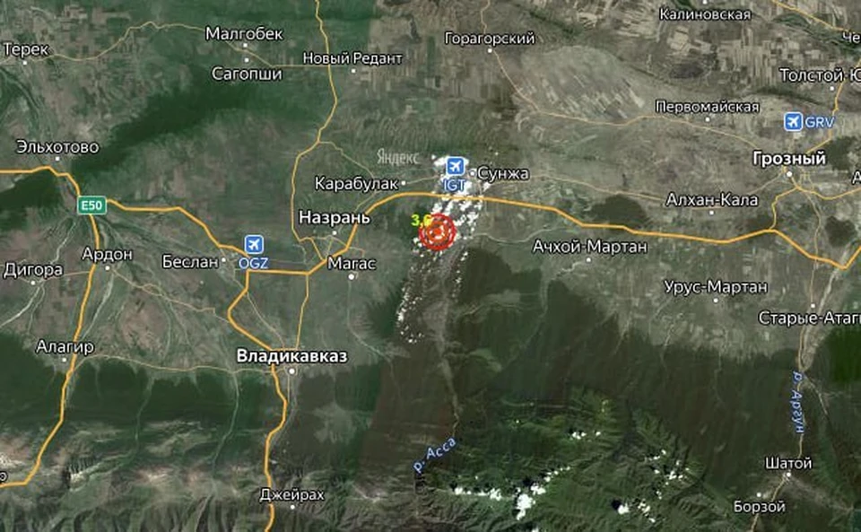 Землетрясение магнитудой 3,6 балла произошло в Ингушетии0