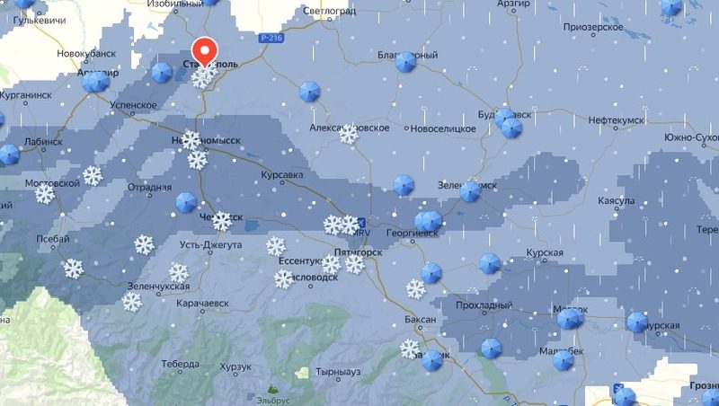 Метель накрыла несколько городов на Ставрополье
