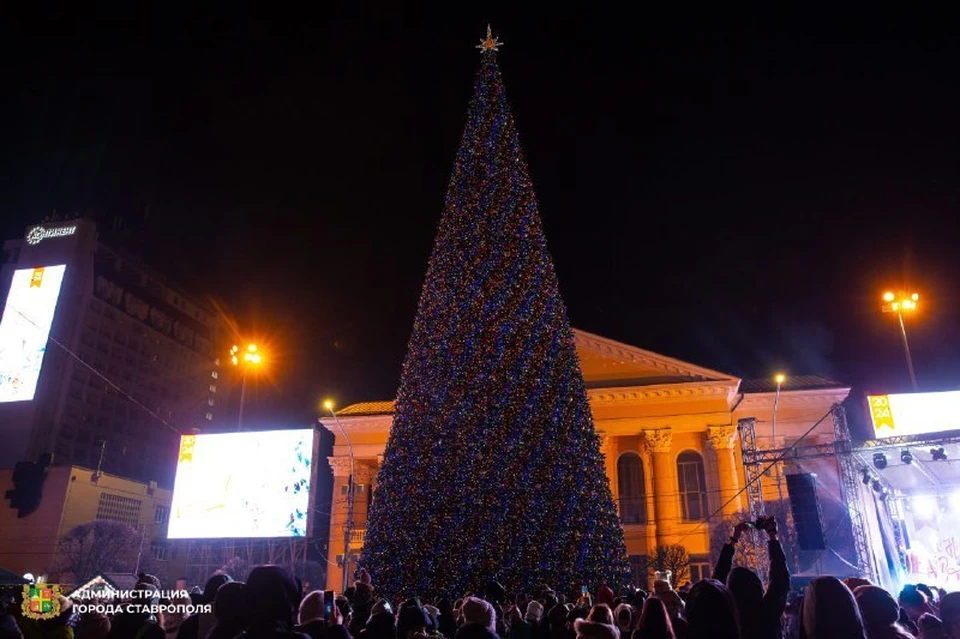 Огни на главной елке Ставрополя зажгут 18 декабря в 18:000