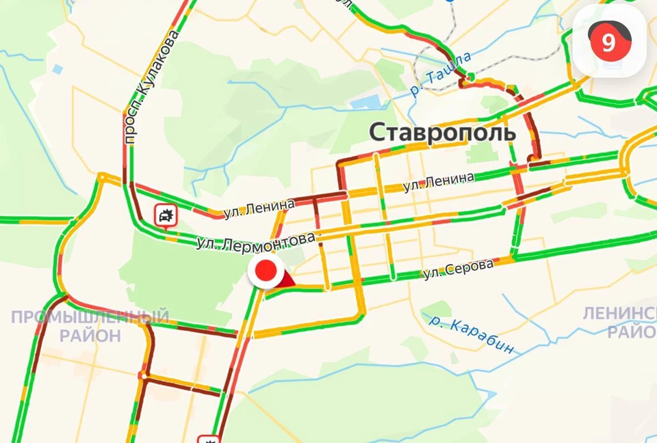 В Ставрополе снова зафиксировали девятибалльные пробки0