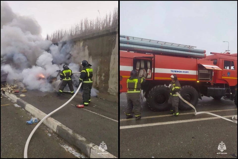 Два человека погибли в загоревшейся после аварии машине в КЧР0