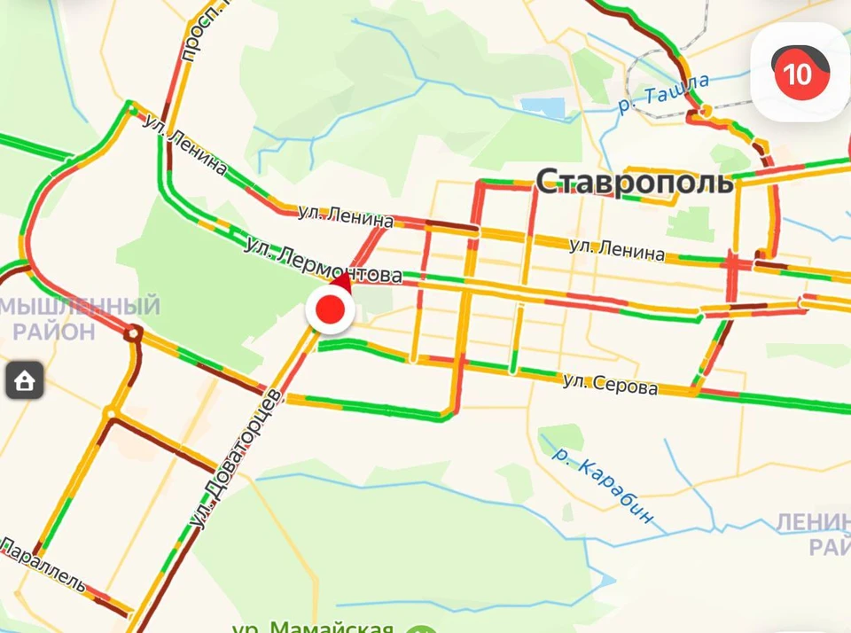 Утренние пробки в 10 баллов образовались в Ставрополе 18 февраля0