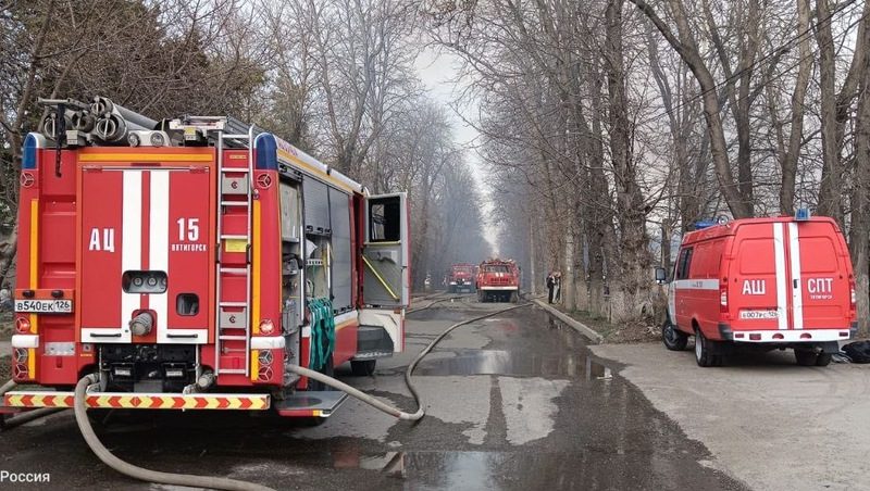 Площадь пожара в Ессентуках выросла до 800 кв м