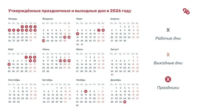 Ставропольцев ждут 28 государственных выходных дней в 2026 году