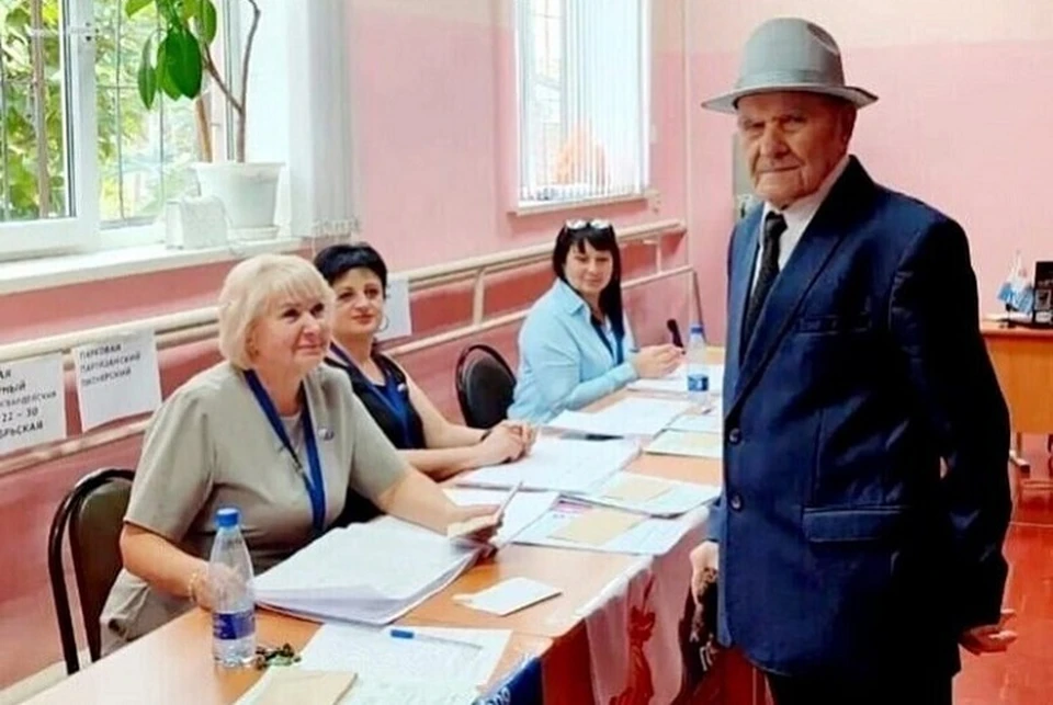На Ставрополье 97-летний ветеран-фронтовик лично пришел голосовать на выборы0