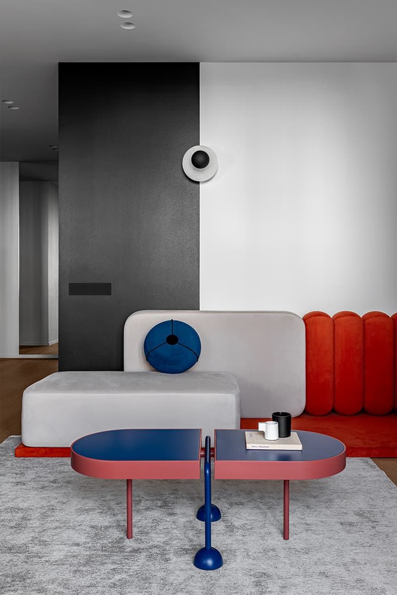 Color-blocking и игра геометрических фигур в ярком интерьере — проект Михаила Курносова