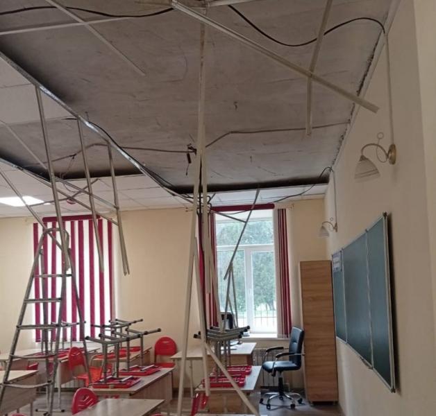 Подвесной потолок рухнул в школе одного из городских поселений Кабардино-Балкарии