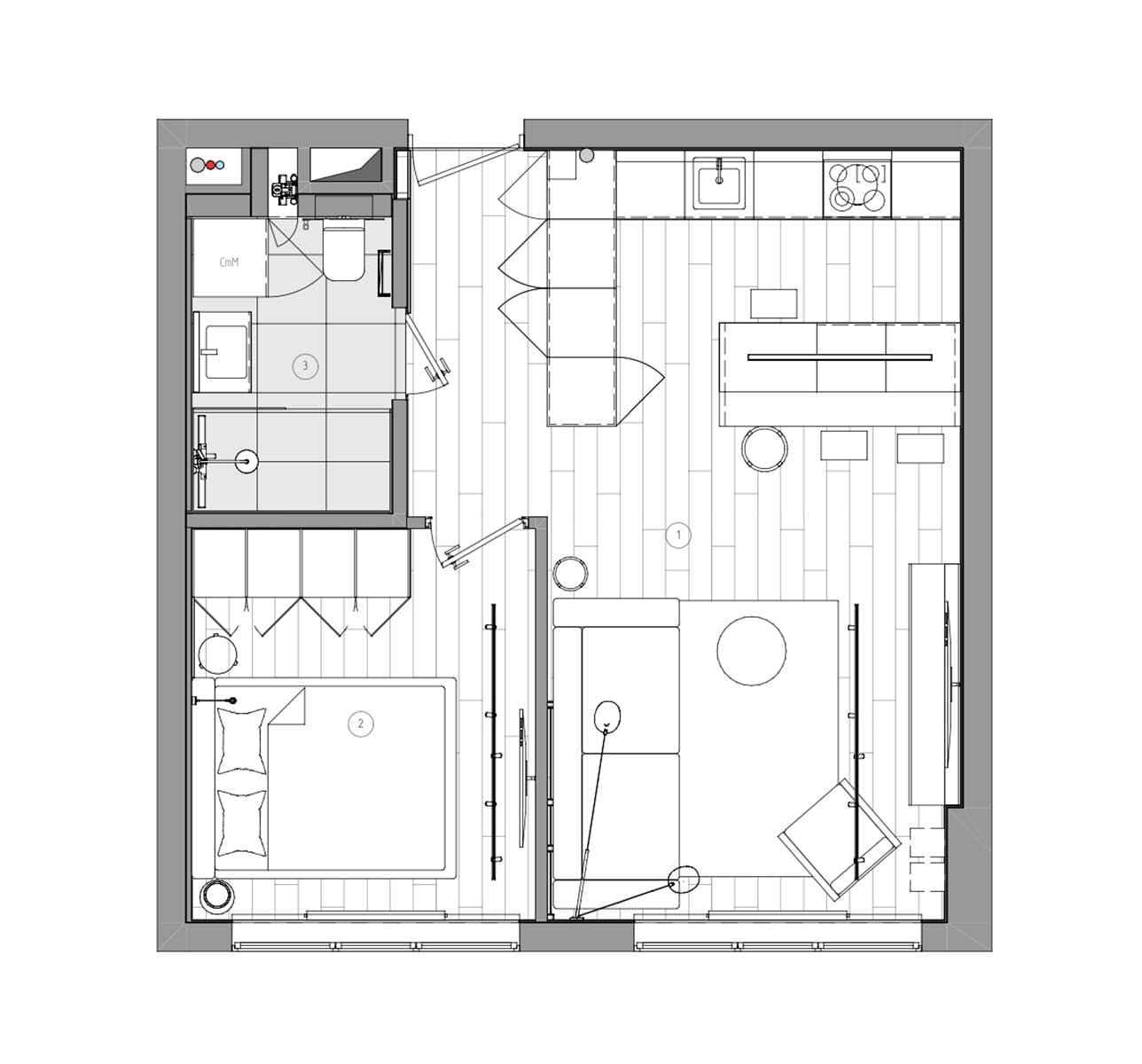 Практичный интерьер квартиры без лишних деталей — проект PISA design
