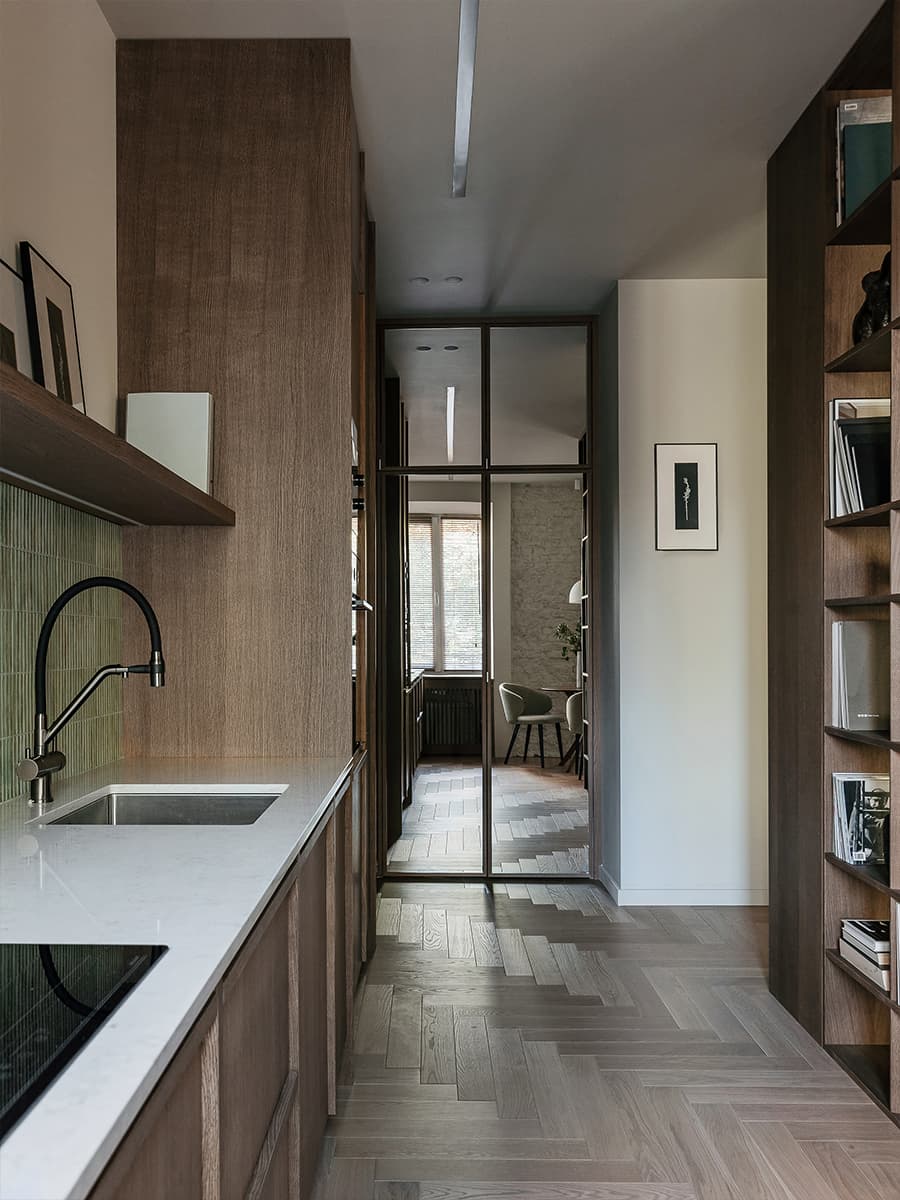 Глубокие природные тона и отсылки к Азии в интерьере квартиры в Минске — проект Марии Зайцевой