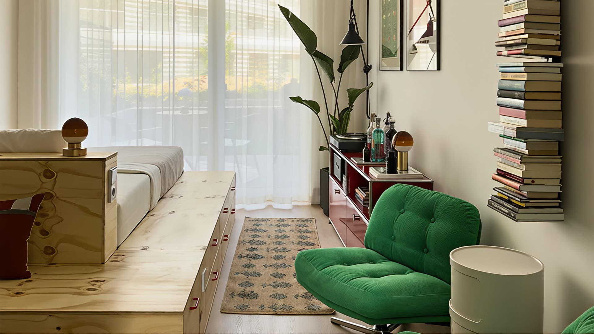 Практичный интерьер небольшой квартиры с собственным палисадником — проект дизайн-студии ANCconcept