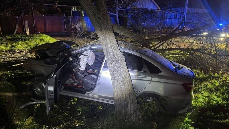 На Ставрополье водитель и пассажир авто пострадали после столкновения с деревом