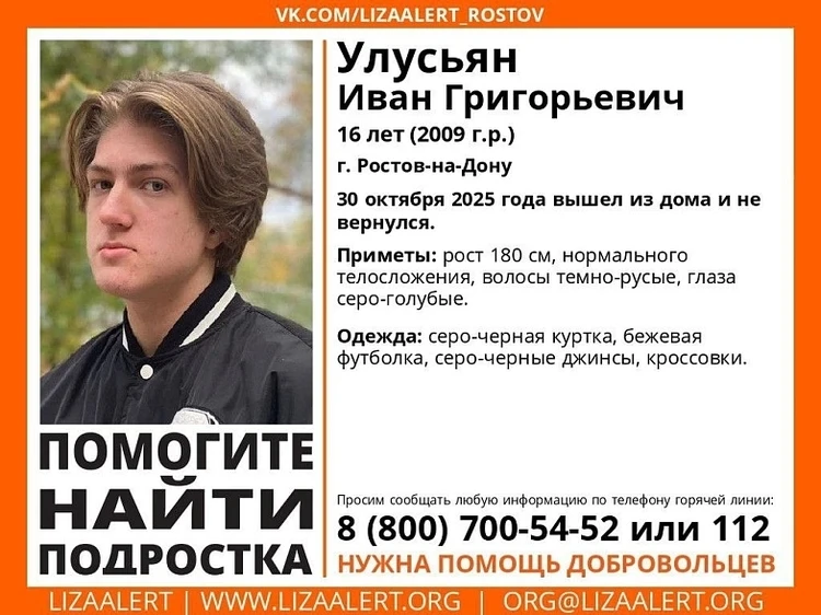 В Ростове ищут 16-летнего школьника, пропавшего в день рождения матери1