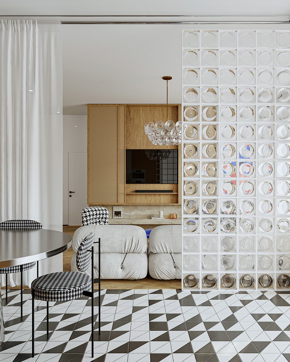 Яркие предметы искусства и черно-белые контрасты в интерьере московской квартиры — проект Zil Architects