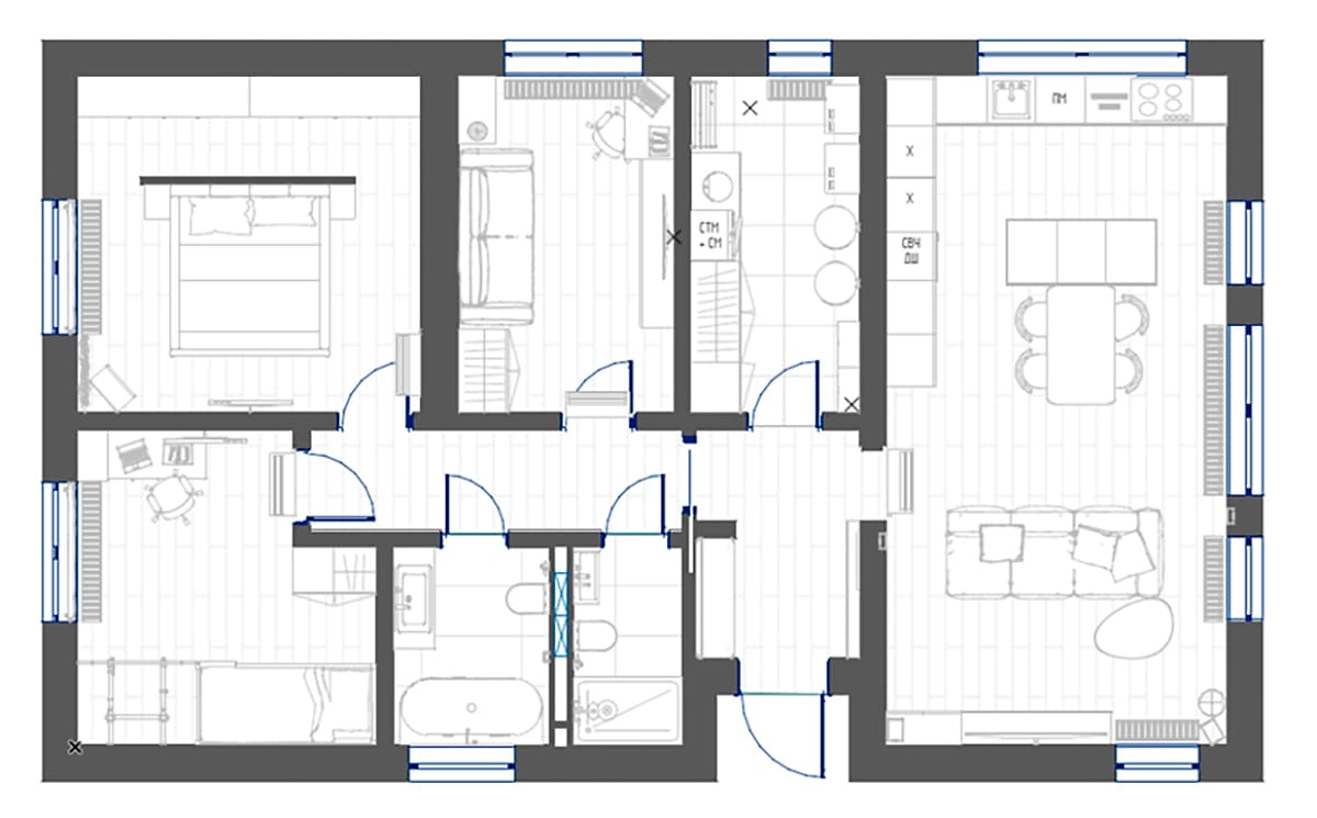 Авторские панно и природные цвета в интерьере загородного дома — проект Анастасии Давиденко