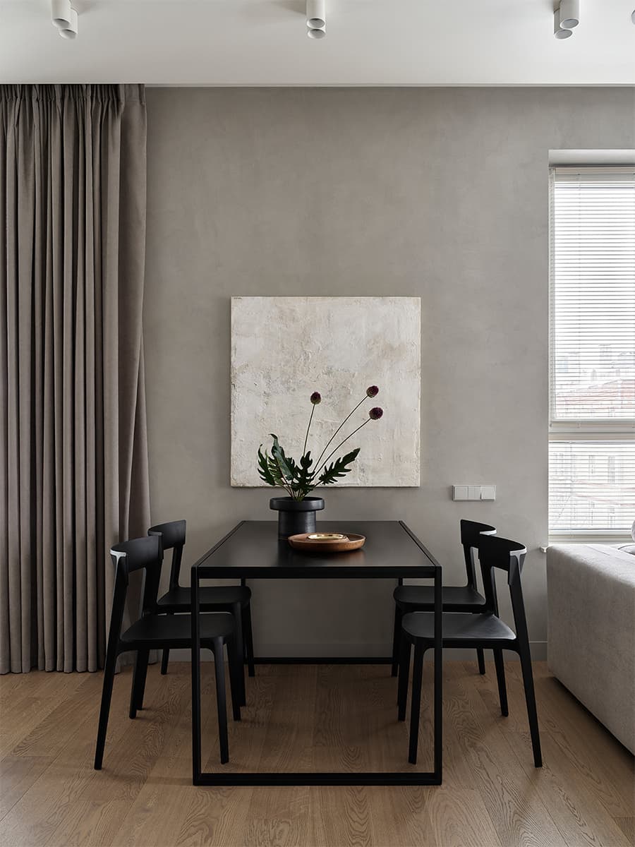 Эффектное изголовье из слэба в интерьере квартиры с необычной планировкой — проект MN Design