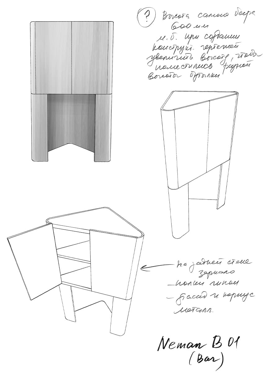 Коллекция Neman студии 55°45′. Эскизы