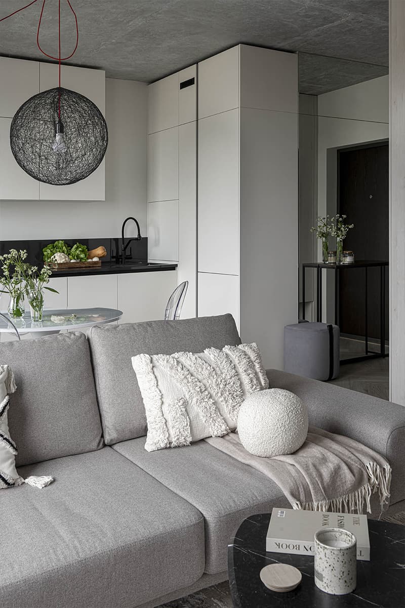 Шкаф-трансформер и стеклоблоки в интерьере инвестиционной квартиры — проект Елены Потемкиной