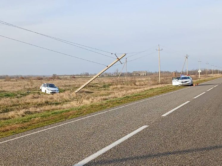 На Ставрополье иномарка врезалась в ЛЭП, пострадали девушка и ребенок