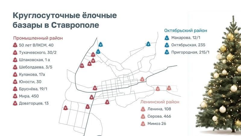 В Ставрополе откроют 15 ёлочных базаров