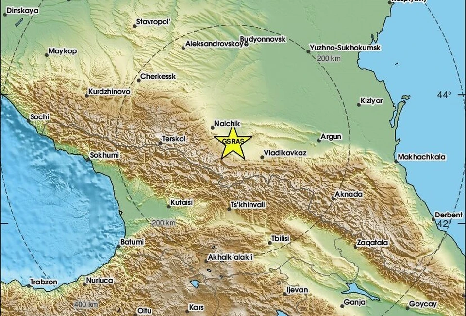 Землетрясение магнитудой 3,8 балла произошло на границе КБР и Северной Осетии0