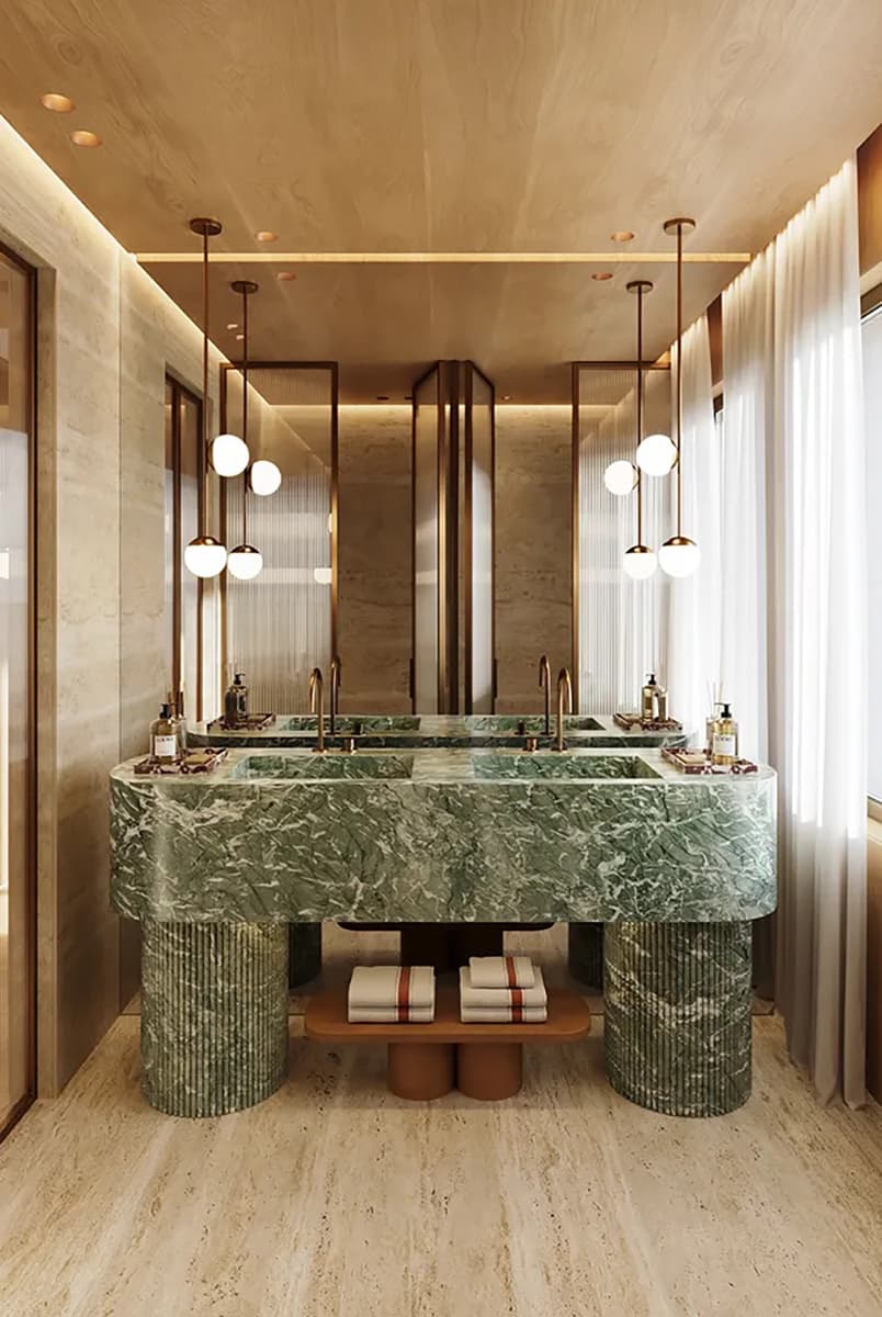 Диалог благородных материалов в интерьере клубного дома — проект Патрисии Уркиолы