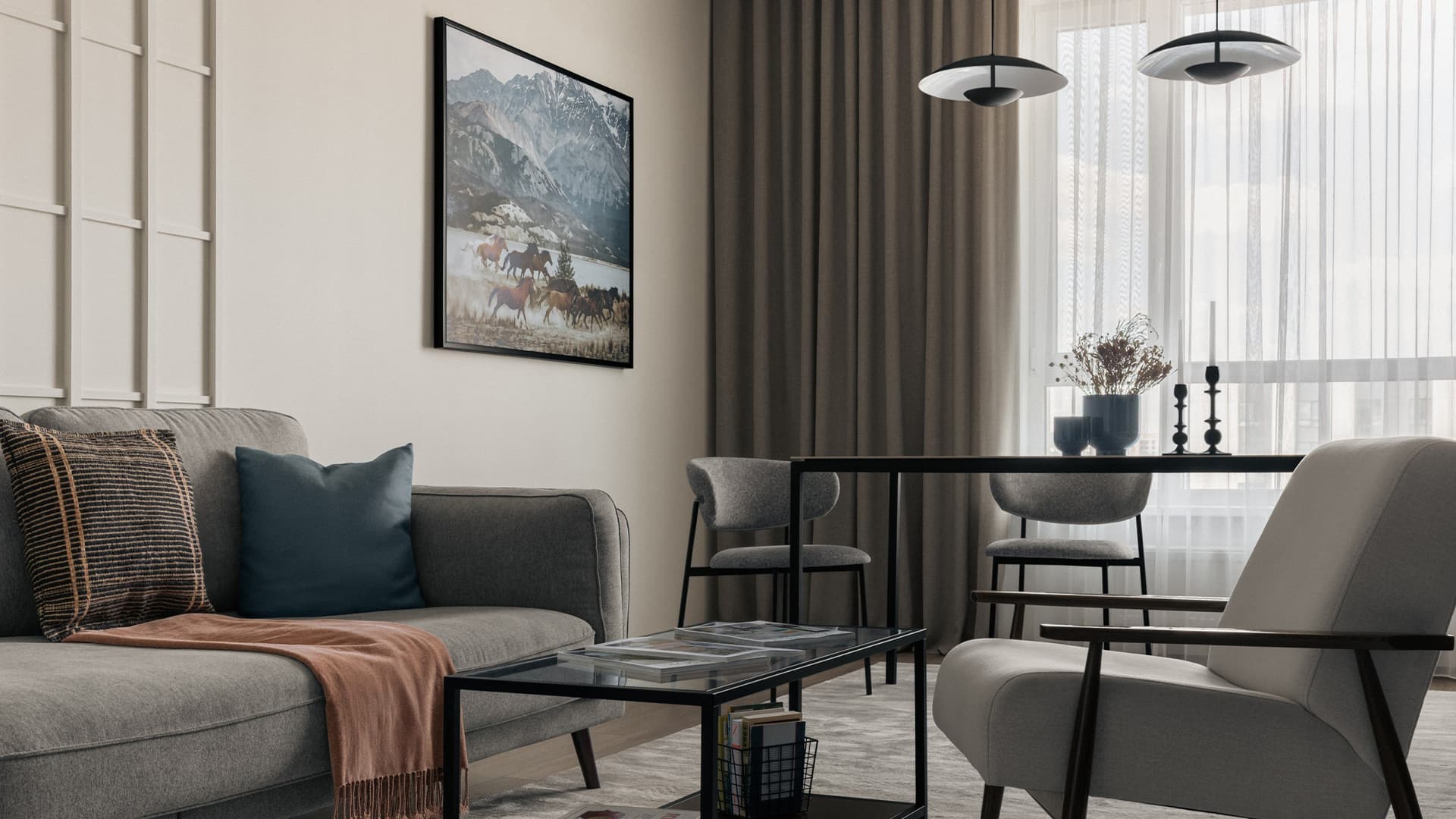 Приглушенные тона и ощущение простора в интерьере «мужской» квартиры — проект студии Lara Interiors