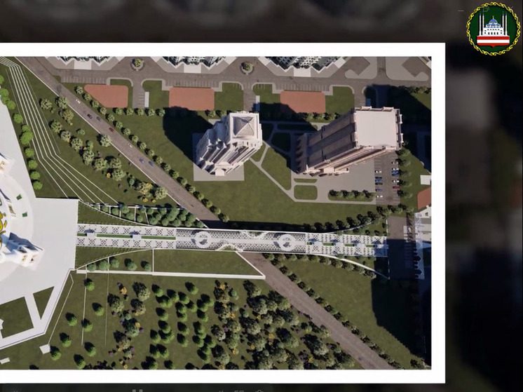 В Грозном началось строительство пешеходного моста, соединяющего бульвар Кадырова с новой мечетью