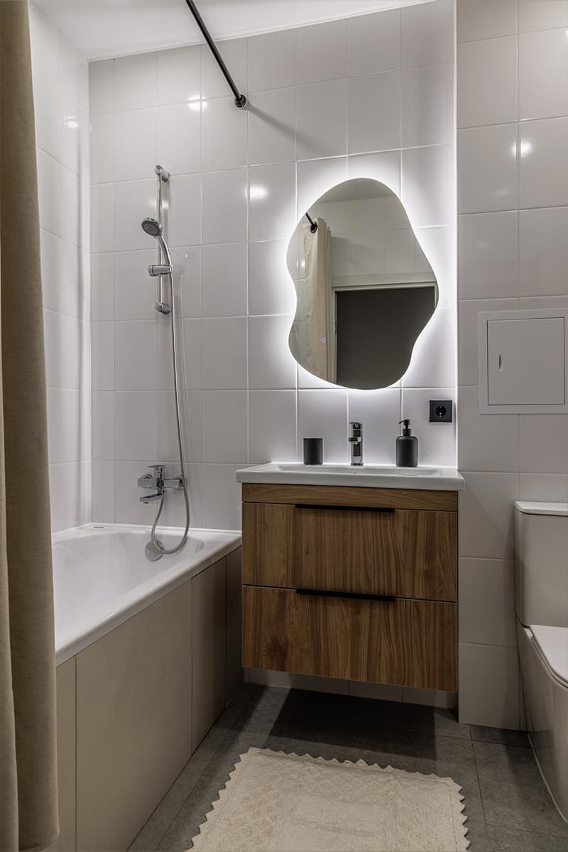 Сдержанный интерьер квартиры для молодой пары — проект Елизаветы Краснопёровой