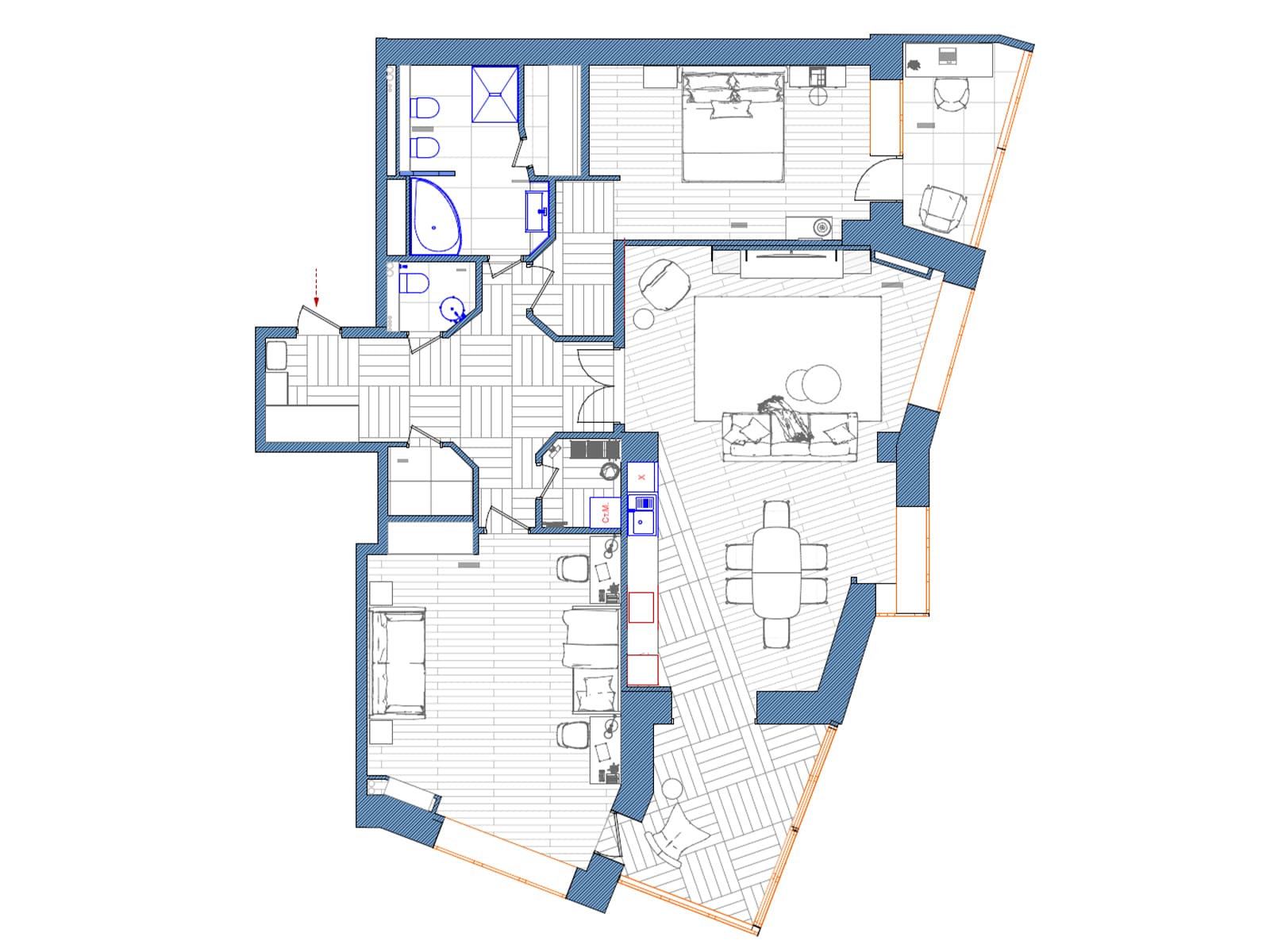 Красочные контрасты и предметы с историей в интерьере для семьи дизайнера — проект Надежды Кривоножко