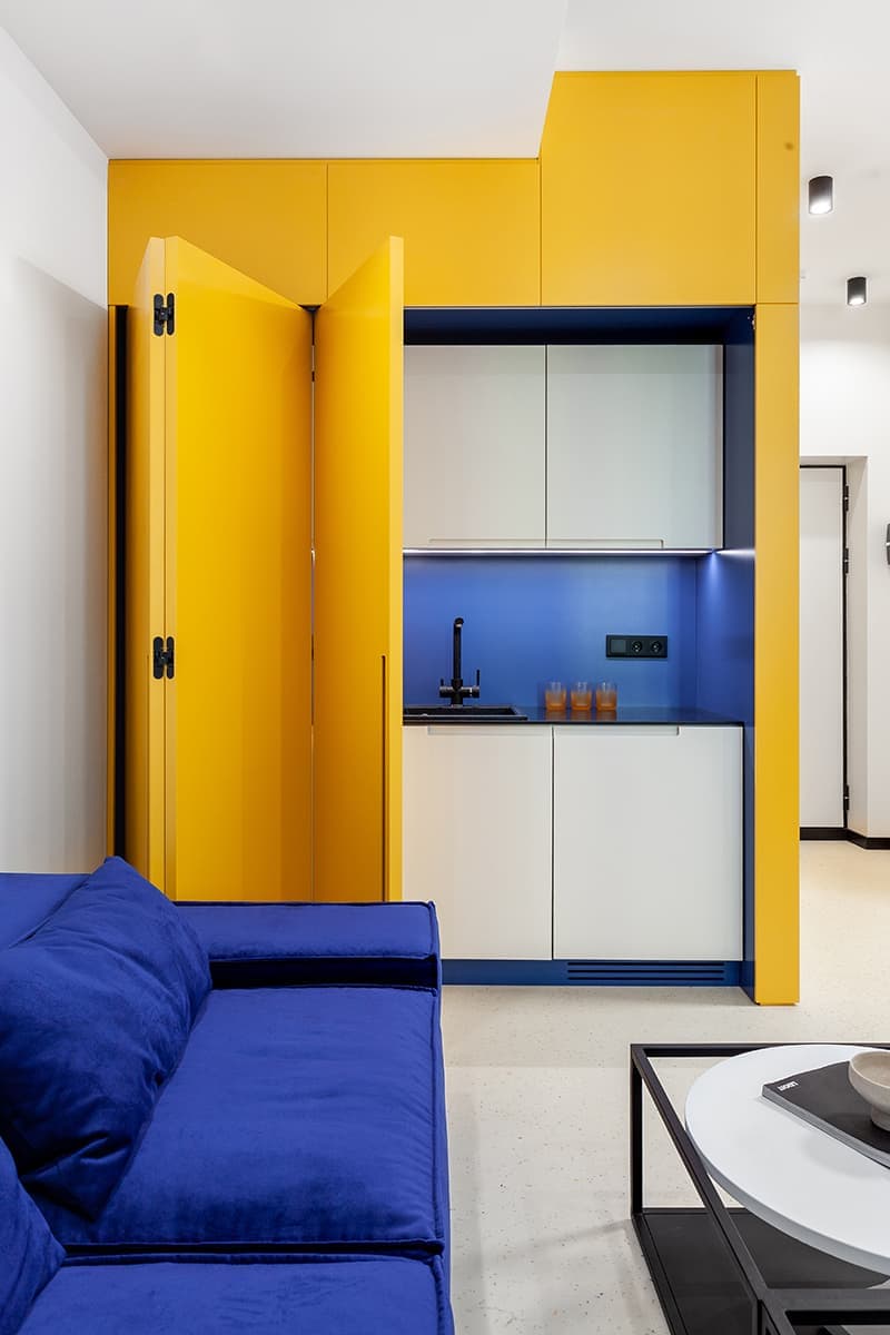 Интерьеры в технике колор-блокинг