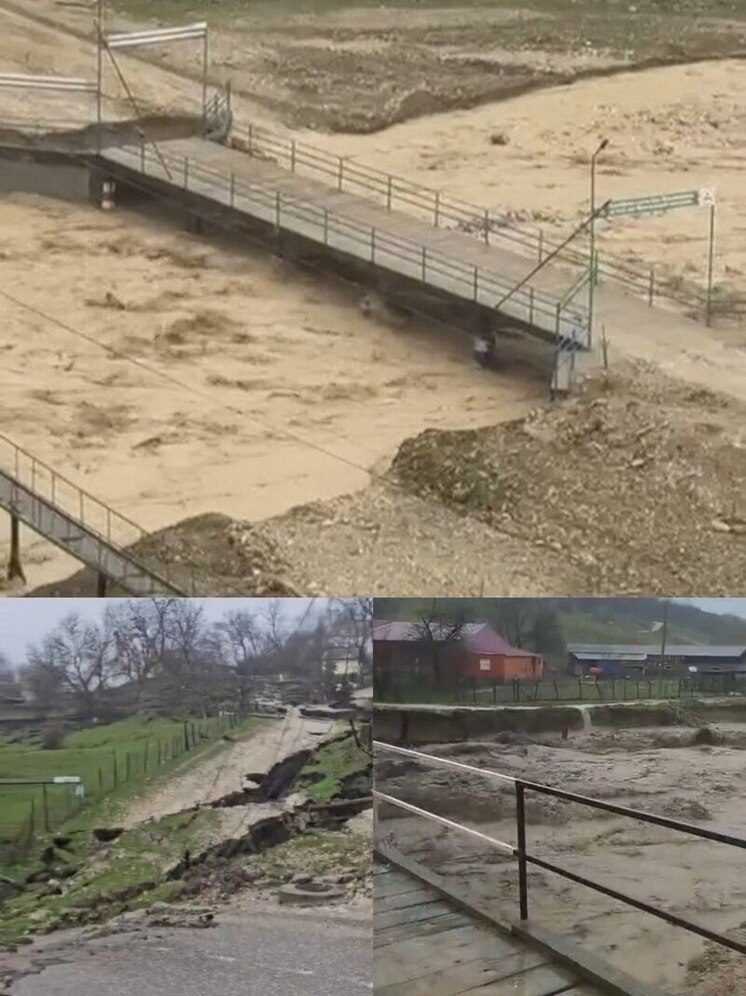 Непогода в Чечне: в предгорных районах сильные дожди размыли дороги и подтопили дома, жители остались без света