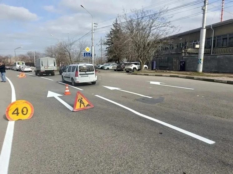 В Ставрополе начали обновлять дорожную разметку после зимы