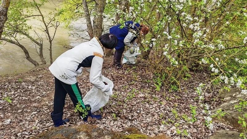 Жители села Нины Советского округа убрали мусор на берегу Кумы